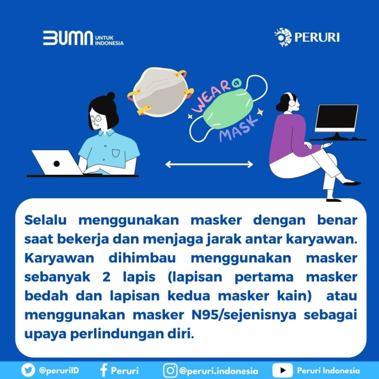 Selalu Menggunakan Masker dengan Benar Saat Bekerja