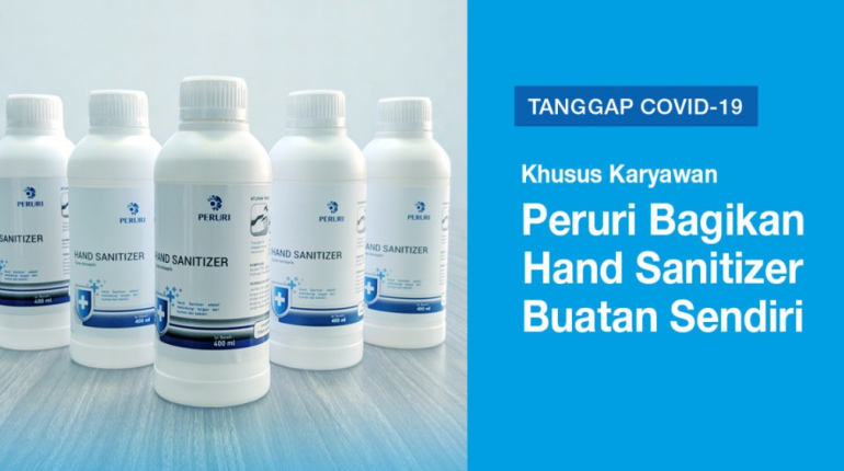 Tanggap COVID-19: Peruri Bagikan Hand Sanitizer untuk Karyawan
