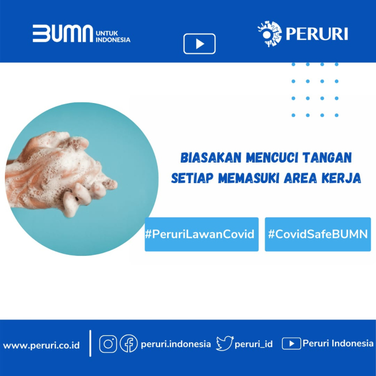 Biasakan Mencuci Tangan Setiap Memasuki Area Kerja